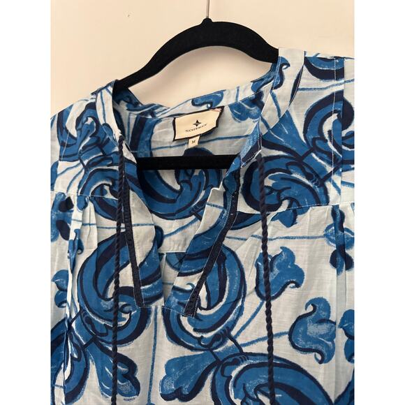 Tuckernuck TNUCK BEACH Capri Blue Majolica Tile Bondi Coverup. Size M - Picture 8 of 8